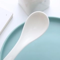 White ceramic spoon for magic water painting pens with a smooth glazed surface finish - 1 Ceramic Spoon