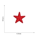 Detailed size chart of red star embroidery patch showing 4.3cm dimensions on white background - Bright Red (Small)