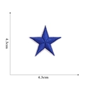 Detailed view of blue star embroidery patch with precise 4.3cm size measurements - Navy Blue (Small)