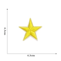 Detail view of yellow embroidered star patch showing 4.3cm x 4.3cm dimensions on white background - Light Yellow (Small)