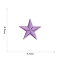 Detail view of purple star embroidered patch with 4.3cm size dimensions and measurements - Purple (Small)