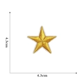 Detail view of a 4.3cm gold star embroidered patch showing precise size dimensions - Gold (Small)