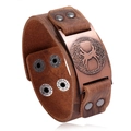 Breites Lederarmband im Retro-Punk-Stil mit bronzenem keltischem Lebensbaum-Metall-Totem - Lebensbaum / Antikes Rotkupfer