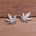 Silver leaf alloy charm pendant for DIY jewelry making with detailed vein texture - 22x25mm / Small Antique Silver