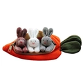 Carrot Rabbit Storage Bag - Gray White Red
