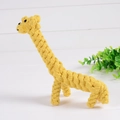 Hand-woven yellow giraffe cotton rope dog toy for aggressive chewers and dental cleaning - Giraffe