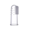 Transparent silicone finger toothbrush for pets with soft bristles and massage bumps - Pet Finger Toothbrush
