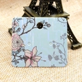 Floral earring display card in light blue finish with vintage pastoral flower pattern - EA-ZK134 4.5x5cm Blue Branch Floral