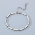 Bracciale in acciaio inossidabile argento con maglie rettangolari e chiusura a moschettone - Bracciale Color Acciaio (KB190883-Z)