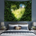 Pastoral style landscape tapestry featuring heart shaped green hedge garden scenery - Style 21