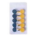 Set of 10 self-adhesive rotating hooks in dark blue and yellow for bathroom tiles - Deep Blue + Pale Yellow
