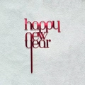 Red mirror acrylic happy new year cake topper for 2026 festive party decoration - Happy New Year Red Mirror
