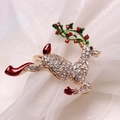 Rond de serviette renne doré avec strass et émail sur serviette en gaze blanche - Strass Or Renne