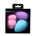 Set de 3 esponjas de maquillaje con formas de gota y corte oblicuo en caja de regalo - Mezcla Multicolor (Caja Negra)
