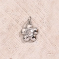 Pendentif Fleur En Zircon (couleur Or Blanc) [14 X 125 Mm (ouverture : 3 Mm)] | 1 Pièce/paquet