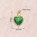 Grüner Öltropfender Gestreifter Liebesanhänger (gold) [28 X 185 Mm (öffnung: 3 Mm)] | 1 Stück/paket