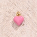 Kleiner Anhänger Mit Rosa Tropfendem Herz (gold) [115 X 95 Mm (öffnung: 2 Mm)] | 1 Stück/paket
