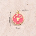 Pendentif Rond En Forme De Cœur Rose (doré) [205 X 18 Mm (ouverture : 3 Mm)] | 1 Pièce/paquet