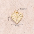 Pendentif Love À Motif De Gouttes D'huile Blanche (doré) [18 X 16 Mm (ouverture : 3 Mm)] | 1 Pièce/paquet