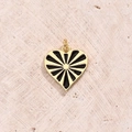 Pendentif Love À Motif De Gouttes D'huile Noire (doré) [18 X 16 Mm (ouverture : 3 Mm)] | 1 Pièce/paquet