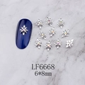 Detail of silver octagonal star nail charms with aurora rhinestones, size 6x8mm - Silver Octagonal Star AB Rhinestone (6668)