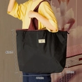 Eco-friendly black oxford shopping bag with red handles and 44x42x10cm large capacity - L Black