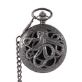 Detailed close-up of vintage hollow octopus and star patterns on a metal pocket watch cover - Antique Silver Octopus (With Dice)