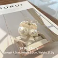 Elegant acrylic hair claw clip with large cherry-style pearls and gold spring detail - 2# Large Cherry - 4.5cm