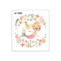 Eco-friendly cartoon mermaid temporary tattoo stickers with seahorse and starfish for kids - Watercolor Sea Creatures Group (W-086)