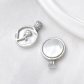 Macro-opname van 18k vergulde parelmoer roos hanger en ronde bedel voor sieraden - 04# Ronde Effen Set K-Goud