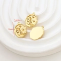 Detail of 19mm gold butterfly pendant with zircons for DIY jewelry making - Butterfly Relief
