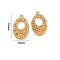 Golden irregular hollow oval charms for DIY jewelry making with dimensions 26mm by 16mm - Model A 26x16mm
