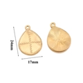 Golden teardrop metal pendant charm for DIY jewelry making 24mm by 17mm size - Model D 24x17mm