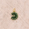 Ciondolo A Forma Di Limone Con Zircone Verde (oro) [13x10 Mm (apertura: 3 Mm)] | 1 Pezzo/confezione