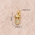 Ciondolo In Zircone Con Tè Al Latte (oro) [13x65 Mm (apertura: 3 Mm)] | 1 Pezzo/confezione