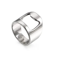 Anillo abrebotellas de acero inoxidable plateado pulido con diseño versátil - US 6 / Color Acero
