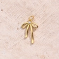 Left Short Right Long Zircon Bow Pendant (gold) [19.5x13mm (aperture: 3mm)]|1 Pc/package