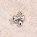 Light Gold Short Bow Pendant (white Gold Color) [11x11.5mm (aperture: 3mm)]|1 Pc/package