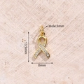 Zircon Cross Ribbon Pendant (gold) [13.5x8mm (aperture: 3mm)]|1 Pc/package