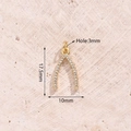 Zircon Inverted V-shaped Ribbon Pendant (gold) [17.5x10mm (aperture: 3mm)]|1 Pc/package