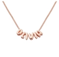 Collana con pendente a lettera Olivia in oro rosa con sottile catena veneziana - Lettera A / Oro rosa