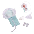 Detail of mint green baby doll wrap set including soft cotton hat, diaper and socks - Mint Green Swaddle and Hat