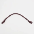 Detailed close-up of dark brown leather handbag strap with reinforced stitching details - Dark Brown