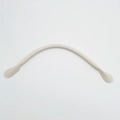 Detail of cream leather handbag strap featuring pre-punched sewing holes and padded core - Off White