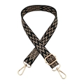 Adjustable 2.5cm colorful wavy strap for crossbody bags with gold metal hooks - Gold Buckle / Black Khaki