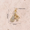 Zirkon-anhänger Mit Gitarre Und Musiknote (gold) [185 X 12 Mm (öffnung: 3 Mm)] | 1 Stück/paket