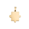 Colgante de pieza de puzzle dorado de acero inoxidable pulido para joyería DIY - Estilo de Rompecabezas 2 / Dorado