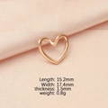 Rose gold heart pendant for DIY jewelry with precise dimensions 15.2mm by 17.4mm - Rose Gold