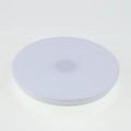 Mini white rotating cake turntable with concentric rings and carbon steel bearings - White
