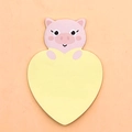 Cute pink pig and yellow heart-shaped sticky notes made of premium paper material - Pig